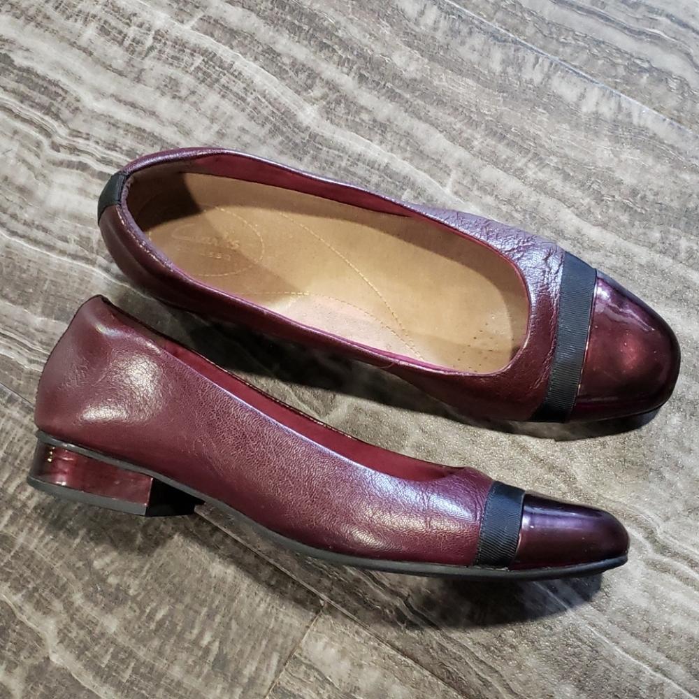 Clarks burgundy "Juliet Monte" dress shoes